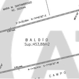 Vende Lote: 450 m2,Tabanera 3067, 6ta Sección, Ciudad. U$D 57.000.
